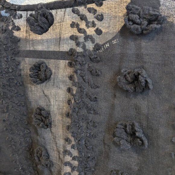 SHEIN Black Mesh Blouse - Picture 2 of 4